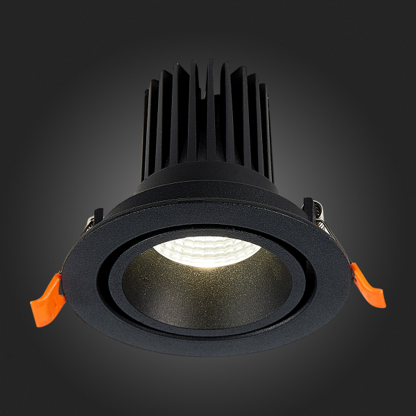ST705.438.10 Св-к встр. Черный LED 1*10W 3000K 750Lm Ra&gt;90 38° IP20 D102xH85 170-240V Встраиваемые светильники, изображение 5