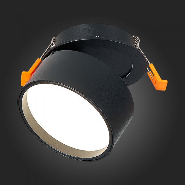ST651.448.09 Встраиваемый поворотный светильник Черный LED 1*9W 4000K 720Lm Ra&gt;90 120° IP20 D85xH68 170-240VV Встраиваемые светильники, изображение 7