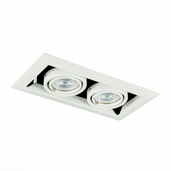 ST250.558.02 Св-к встр. Черный, Белый GU10 2*50W  IP20 L245xW126xH70 220V Без ламп Встраиваемые светильники, изображение 4