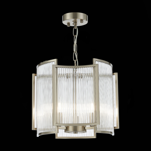 SL1234.103.03 Люстра подвесная ST-Luce Никель/Прозрачный, Никель E14 3*60W COSENZA, изображение 5