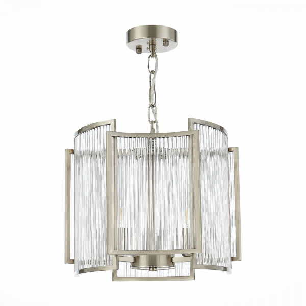 SL1234.103.03 Люстра подвесная ST-Luce Никель/Прозрачный, Никель E14 3*60W COSENZA, изображение 2