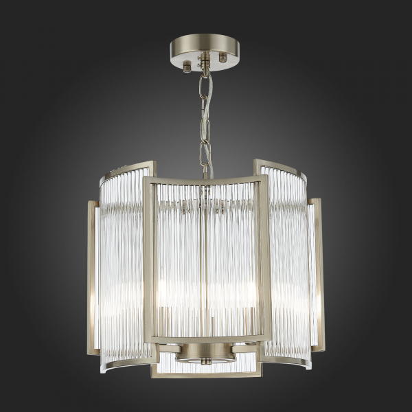 SL1234.103.03 Люстра подвесная ST-Luce Никель/Прозрачный, Никель E14 3*60W COSENZA, изображение 6