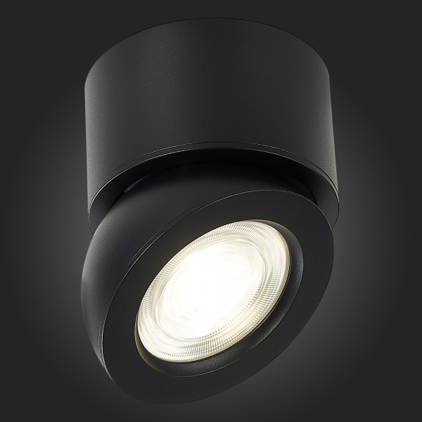 ST654.432.10 Светильник потолочный Черный LED 1*10W 3000K 850Lm Ra&gt;90 38° IP20 D95xH96 180-240V Накладные светильники, изображение 5