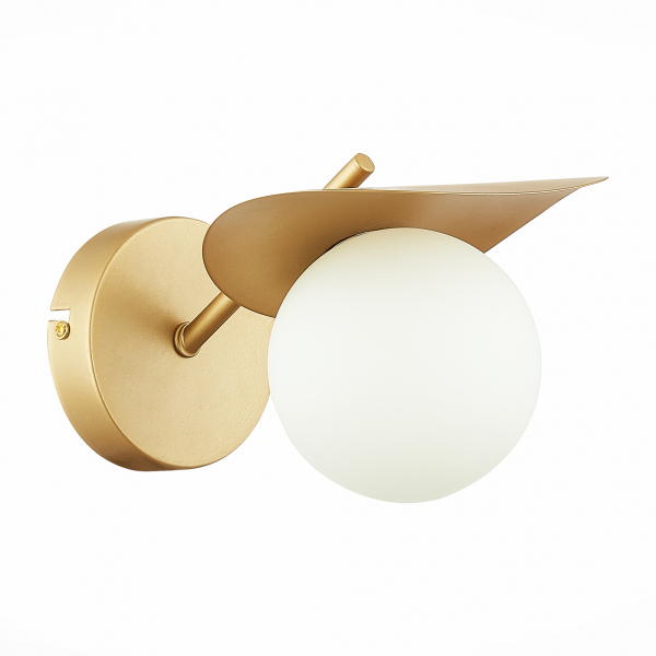 SLE220501-01 Светильник настенный Золотистый/Белый G9 1*5W BOLZANO, изображение 2 SLE220501-01 Светильник настенный Золотистый/Белый G9 1*5W BOLZANO, изображение 2