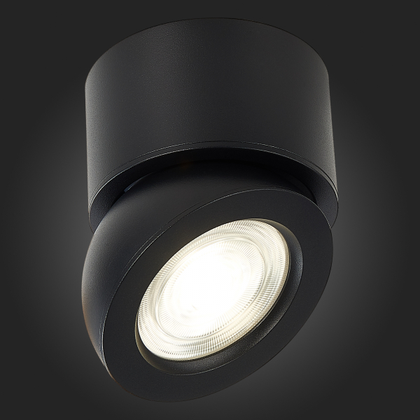 ST654.442.10 Светильник потолочный Черный LED 1*10W 4000K 850Lm Ra&gt;90 38° IP20 D95xH96 180-240V Накладные светильники, изображение 5