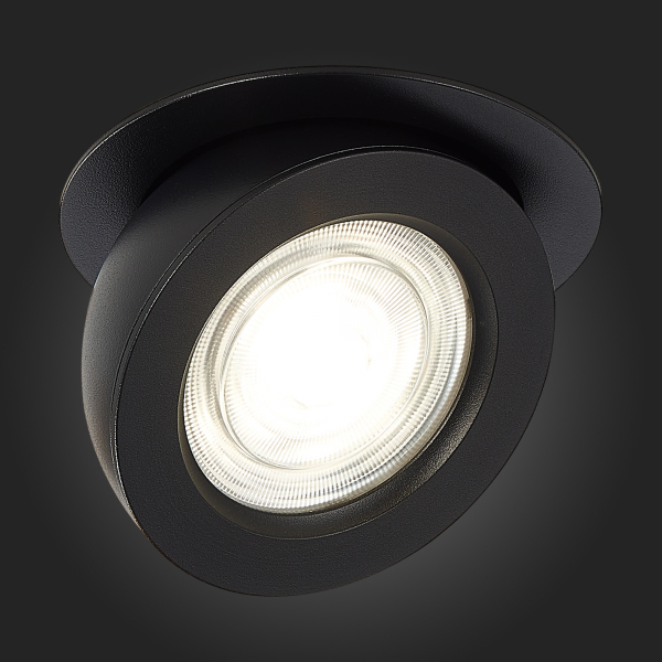 ST654.438.10 Св-к встр. Черный LED 1*10W 3000K 850Lm Ra&gt;90 38° IP20 D109xH60 180-240V Встраиваемые светильники, изображение 5