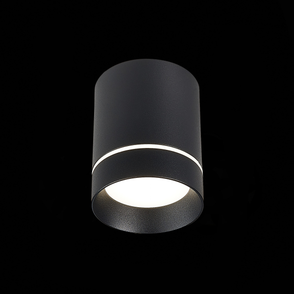 ST115.432.07 Светильник потолочный Черный LED 1*7W 3000K 490Lm Ra&gt;90 120° IP20 D79xH100 170-240V Накладные светильники, изображение 3