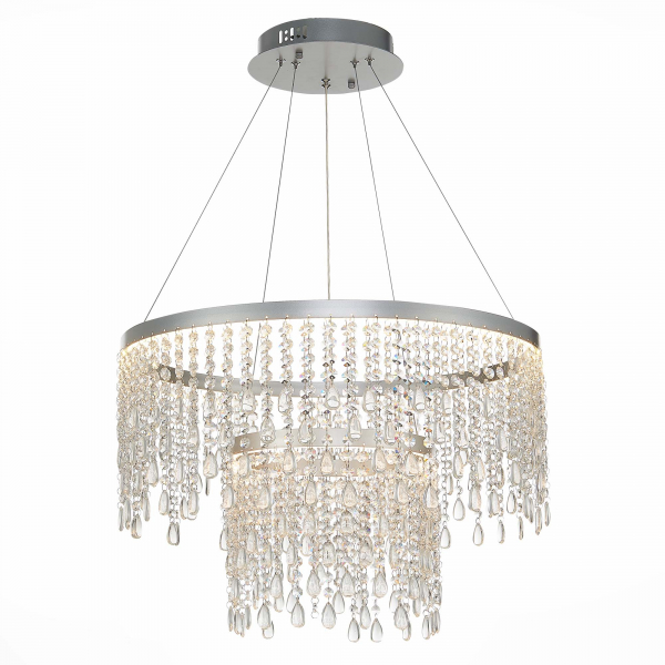 SL6201.103.55 Люстра подвесная ST-Luce Серебристый/Прозрачный LED 1*55W 3000K/4000K/6000K VEGA