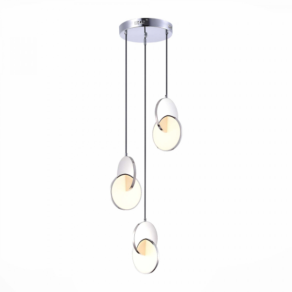 SL6107.103.03 Светильник подвесной ST-Luce Хром/Белый Хром LED 3*12W 3000K Eclisse