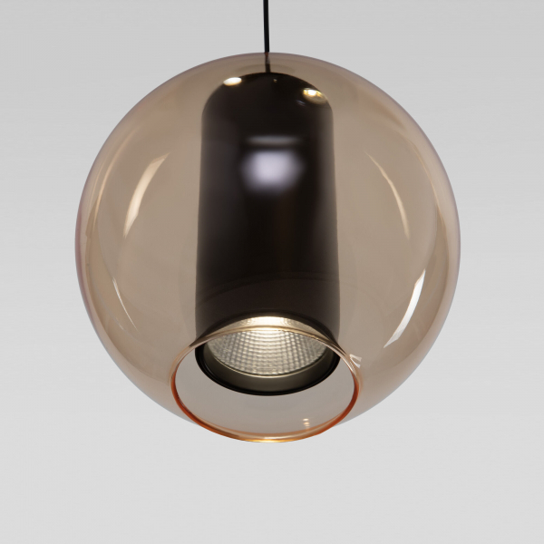 Подвесной светодиодный светильник со стеклянными плафонами 50258/3 LED дымчатый/ бежевый/ шоколад, изображение 4