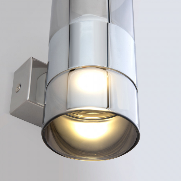 Настенный светодиодный светильник со стеклянным плафоном 40021/1 LED хром/дымчатый, изображение 3