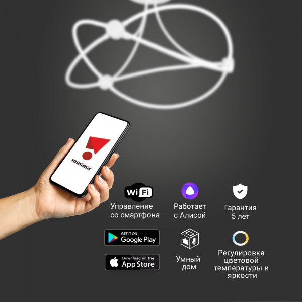 Умный потолочный светильник 90246/6 белый Smart, изображение 4