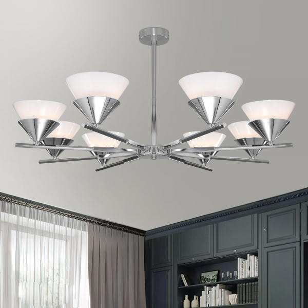 Потолочная люстра со стеклянными плафонами 70138/8 хром, изображение 2