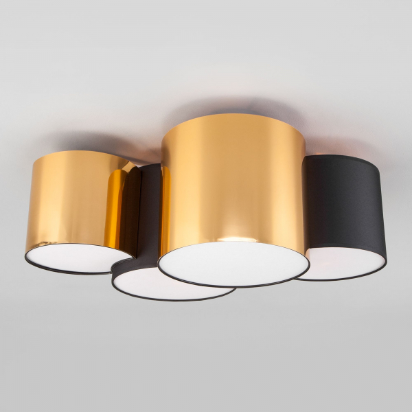 Потолочный светильник с тканевыми абажурами 3446 Mona Black / Gold, изображение 2