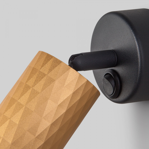 Настенный светильник с металлическим плафоном 20088/1 черный/золото, изображение 2