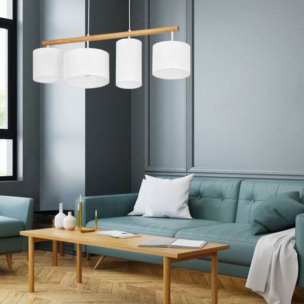 Подвесной светильник с тканевыми абажурами 4106 Deva White, изображение 2
