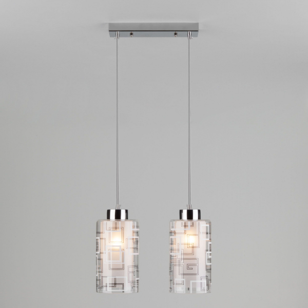 Подвесной светильник со стеклянными плафонами 50002/2 хром, изображение 3