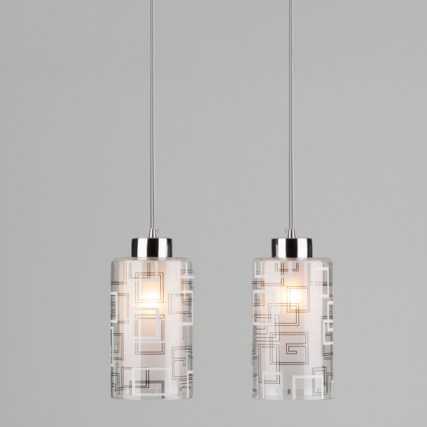 Подвесной светильник со стеклянными плафонами 50002/2 хром