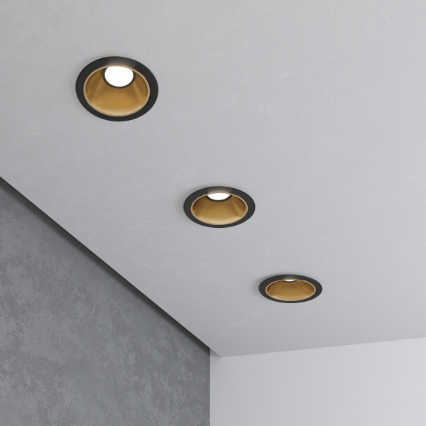 Встраиваемый светодиодный светильник 8W 4200K чёрный/золото 25081/LED, изображение 2
