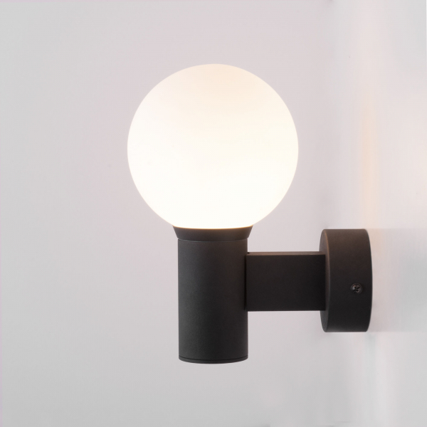 Светильник уличный настенный со стеклянным плафоном Sfera D 35126/D черный, изображение 4