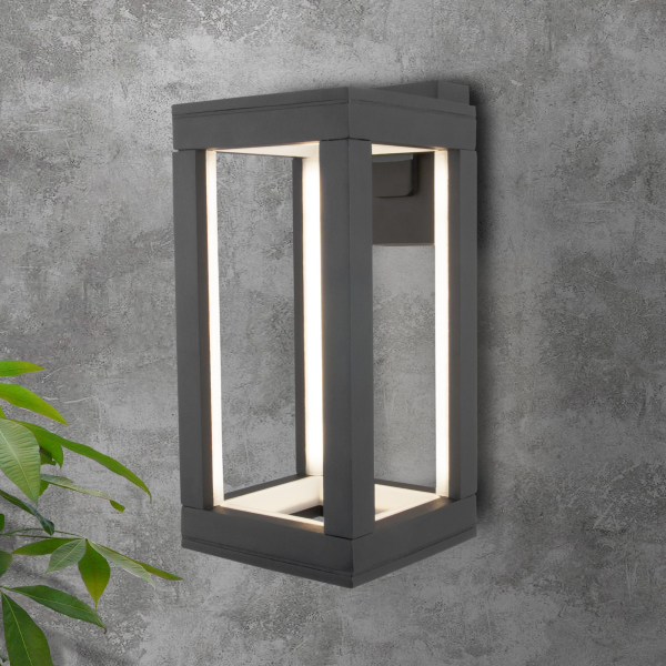 Уличный настенный светодиодный светильник Frame LED IP54 1527 TECHNO LED серый, изображение 2