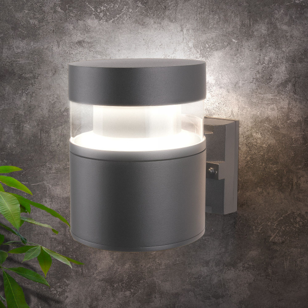 Уличный настенный светодиодный светильник IP54 1530 TECHNO LED серый, изображение 2