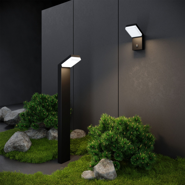 Уличный настенный светодиодный светильник Sensor IP54 (с датчиком движения) 1541 TECHNO LED черный, изображение 3