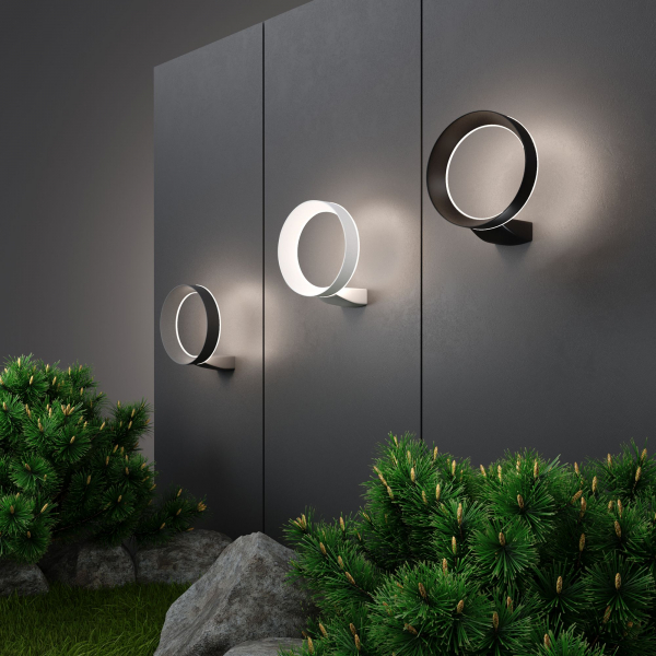 Уличный настенный светодиодный светильник Ring IP54 1710 TECHNO LED серый, изображение 5