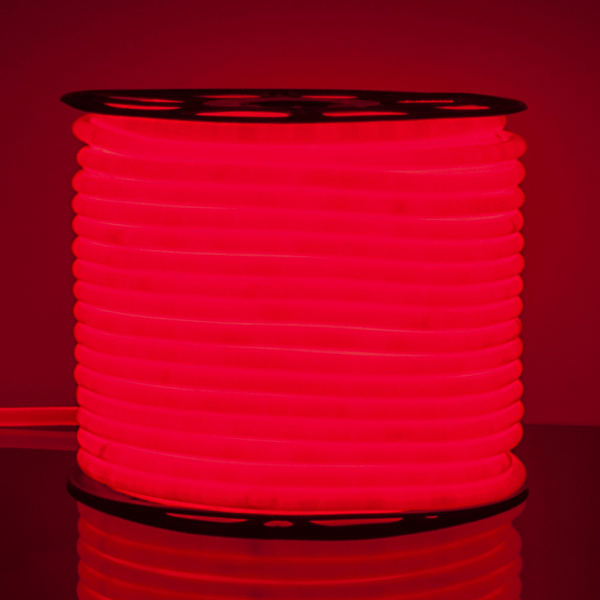 Светодиодный гибкий неон Гибкий неон 220V 9,6W 144Led 2835 IP67 круглый красный, 50 м, изображение 4
