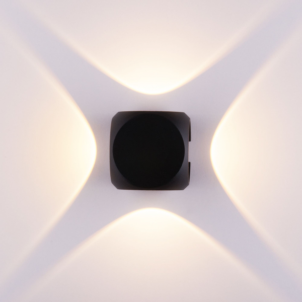 Уличный настенный светодиодный светильник CUBE черный 1504 TECHNO LED черный, изображение 3