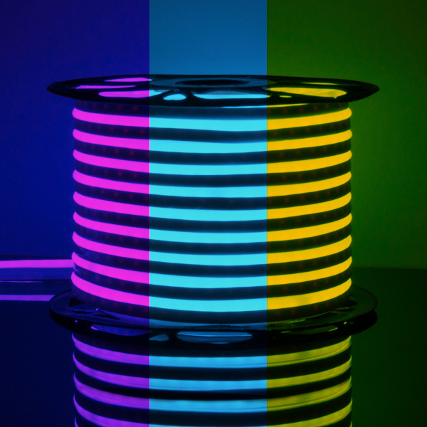 Светодиодный гибкий неон Гибкий неон 220V 12W 80Led 5050 IP67 односторонний RGB, 50 м, изображение 2