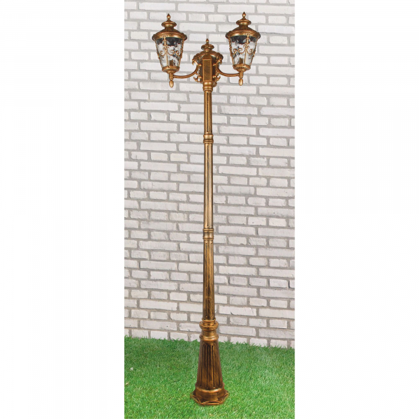 Diadema F/3 черное золото уличный трехрожковый светильник на столбе IP44 GLYF-8046F/3, изображение 2
