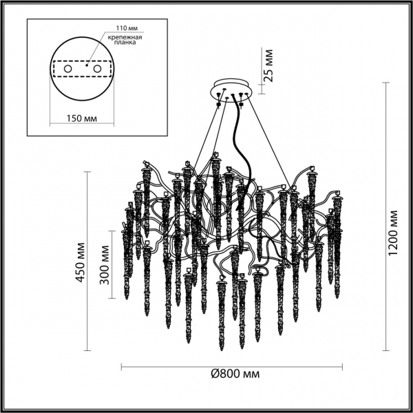 Люстра 5005/14 BANCHE зол 14*G9, изображение 6