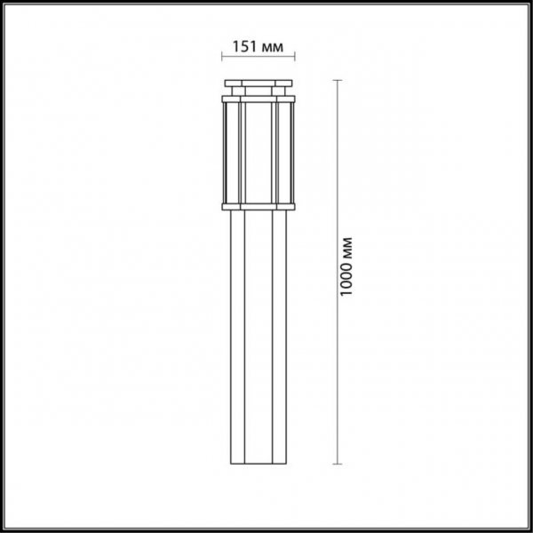 4048/1F NATURE ODL18 647 темно-серый/белый Уличный светильник, 100см IP44 E27 100W 220V GINO, изображение 4