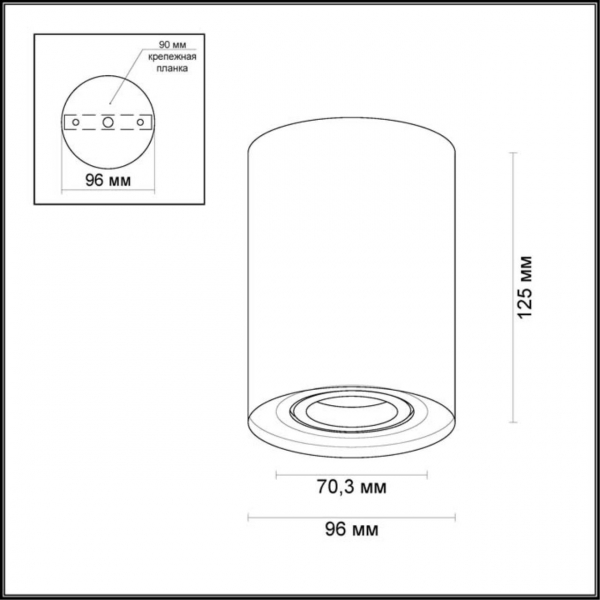 3565/1C HIGHTECH ODL18 257 черный Потолочный накладной светильник IP20 GU10 1*50W 220V PILLARON, изображение 2
