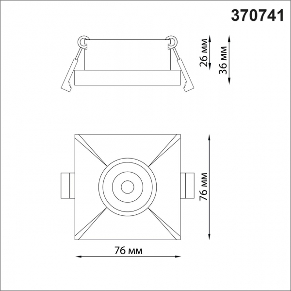 370741 SPOT NT21 285 черный Светильник встраиваемый IP20 GU10 50W 220V METIS, изображение 2