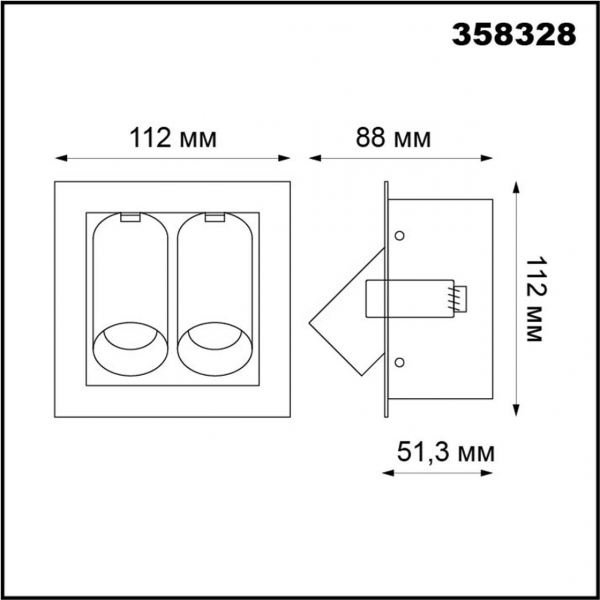 358328 SPOT NT19 258 белый/черный Встраиваемый светильник IP20 LED 4000К 2*7W 220V IMAN, изображение 4