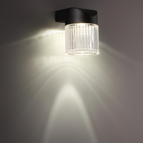 359291 STREET NT24 000 черный Светильник ландшафтный настенный IP65 LED 7W 4000K 175-265V ESTIMA, изображение 2