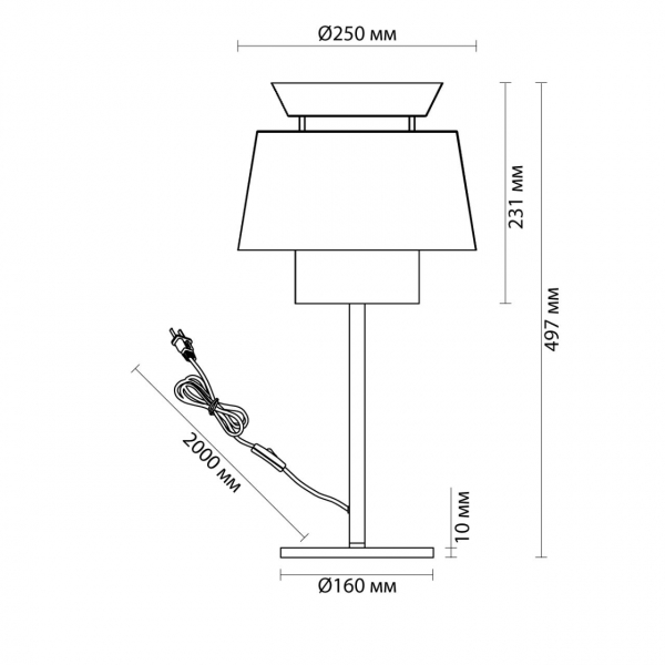 4992/1T PENDANT ODL24 401 черный/бежевый/терракотовый/золотой/металл/экокожа Настольная лампа E27 1*60W KRESSA, изображение 6