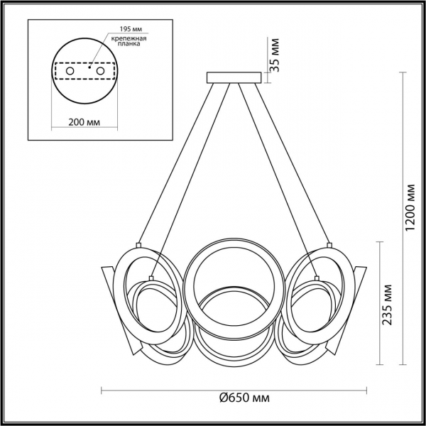 5672/65L LEDIO LN23 047 золотой Люстра LED 65W 3000-6000K 3430Лм 220V AIKO, изображение 5