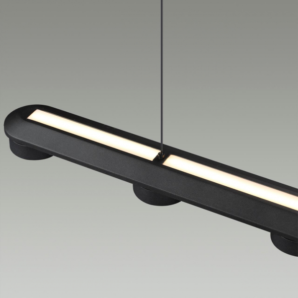 6631/64L HIGHTECH ODL24 155 металл/черный/акрил Подвесной линейный светильник IP20 LED 64W 1667Лм 3000K 220V с раздельным вкл. Верх/низ TURMAN, изображение 5