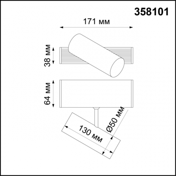 358101 OVER NT19 142 черный Прожектор IP20 LED 4000K 6W 24V RATIO, изображение 3