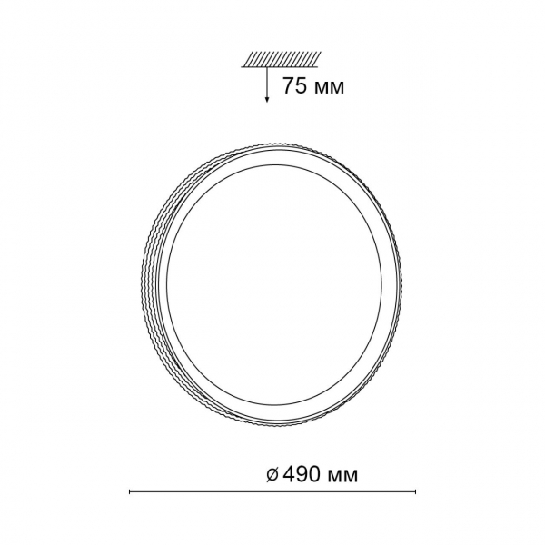3054/EL PALE SN 132 Светильник пластик/белый/золотистый LED 72Вт 3000-6300K D490 IP43 пульт ДУ SHINY, изображение 6