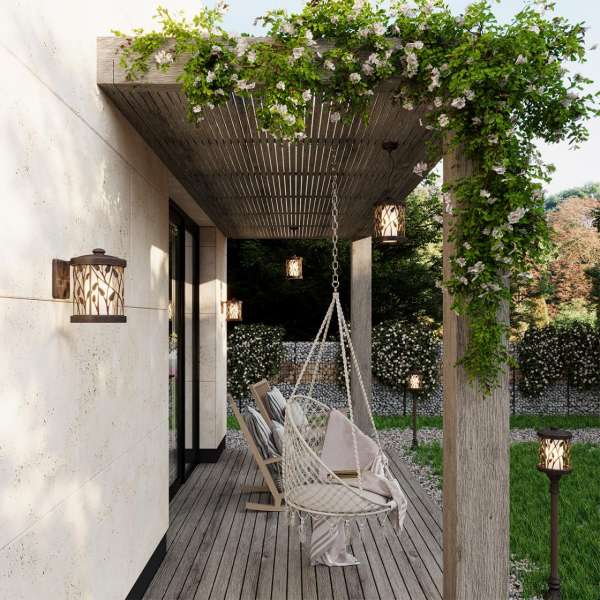 2287/1A NATURE ODL12 659 патина коричневый Уличный светильник 120см IP44 E27 100W 220V LAGRA, изображение 2