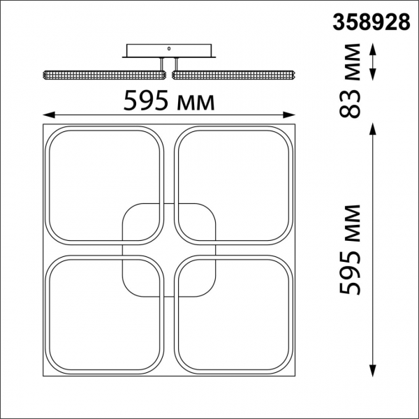 358928 OVER NT22 000 белый Светильник накладной светодиодный IP20 LED 72W 220V CALM, изображение 4