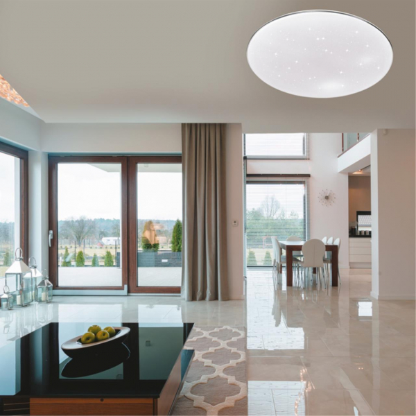 2052/DL PALE SN 162 Светильник пластик/белый/хром LED 48Вт 4000K D410 IP43 ABASI, изображение 2