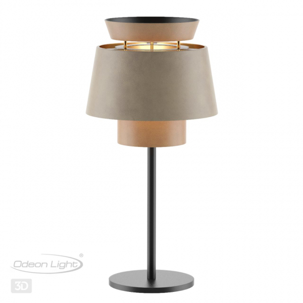 4992/1T PENDANT ODL24 401 черный/бежевый/терракотовый/золотой/металл/экокожа Настольная лампа E27 1*60W KRESSA, изображение 5