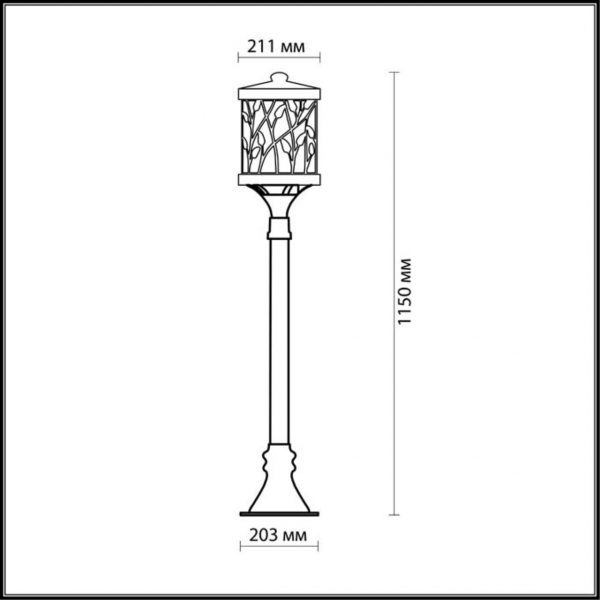 2287/1A NATURE ODL12 659 патина коричневый Уличный светильник 120см IP44 E27 100W 220V LAGRA, изображение 4