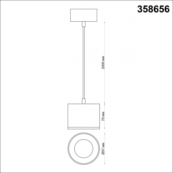 358656 OVER NT21 231 черный Светильник накладной светодиодный, провод 2м IP20 LED 4000К 12W 220V PATERA, изображение 4