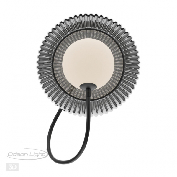 5013/1WA MODERN ODL23 573 черный/дымчатый/белый матовый металл/стекло Бра G9 LED 7W BUNY, изображение 7